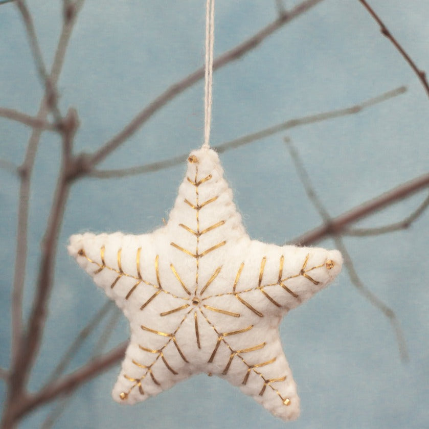 Embroidered Star Felt Ornament