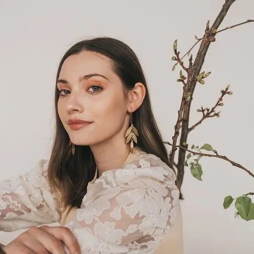 Chameli Leaf Dangle Earrings