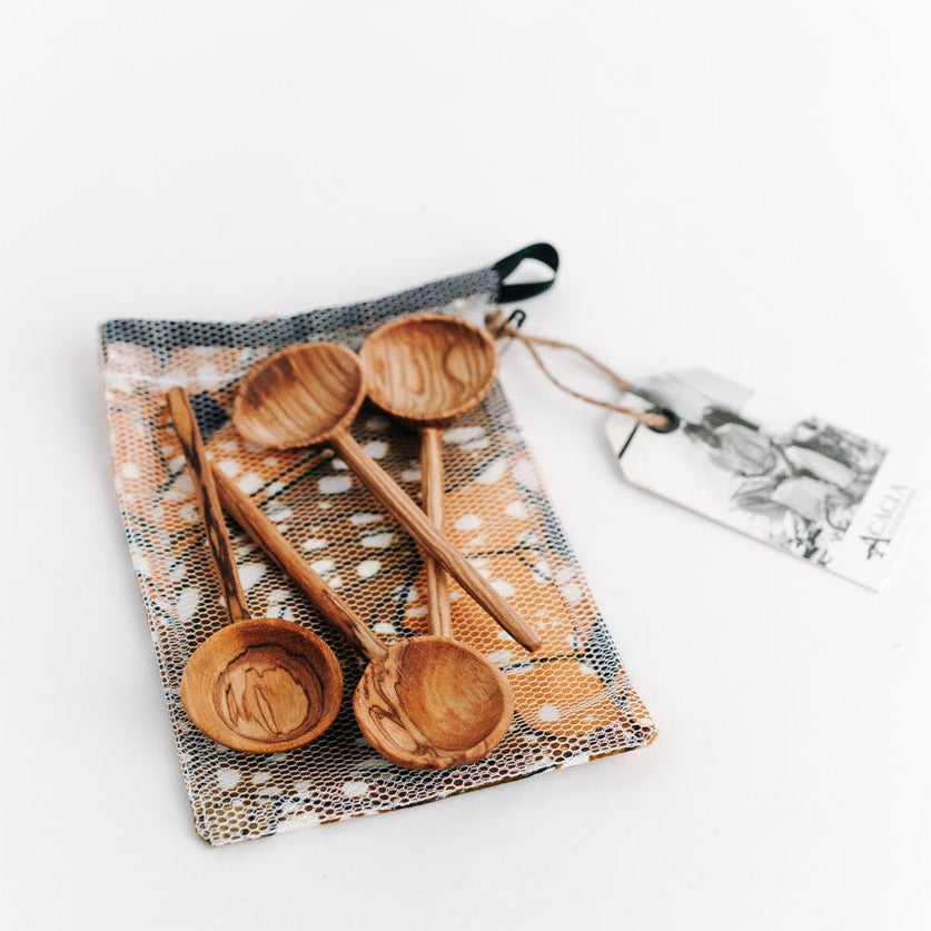 Olive Wood Coffee Spoon Set